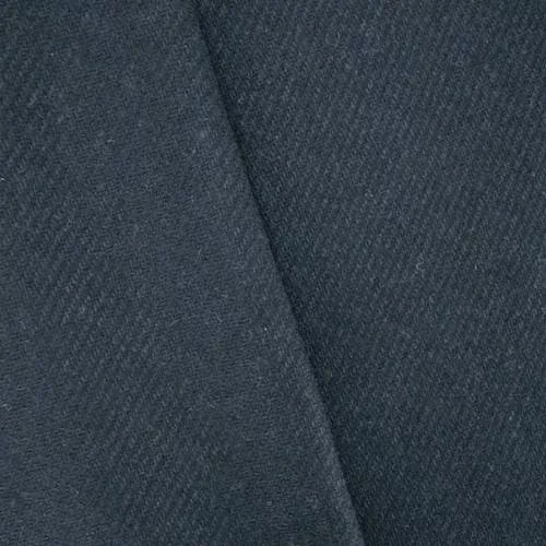 7/8 YD PC-Black/Deep Navy Wool Blend Twill Jacketing Fabric