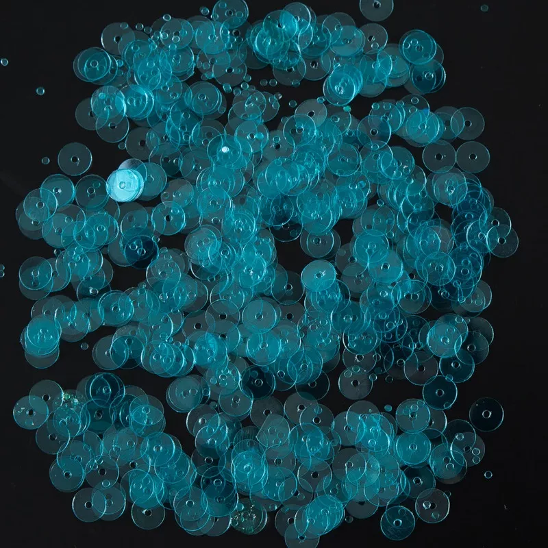 Bag of Turquoise Transparent Bright Loose Sequins – 6mm