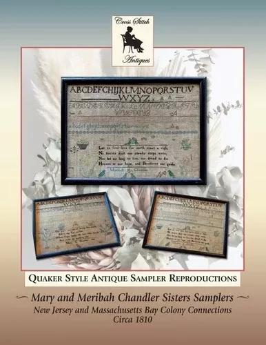 (BLUE) MARY AND MERIBAH CHANDLER SISTERS SAMPLERS by Cross Stitch Antiqu