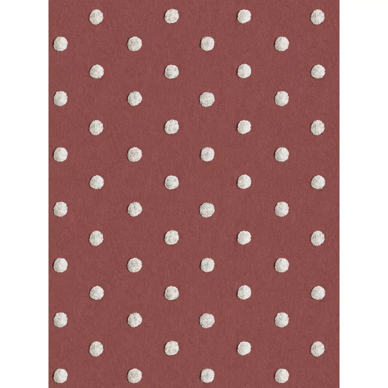‘Chenille Dots Small’ Wallpaper by Chris Benz – Red