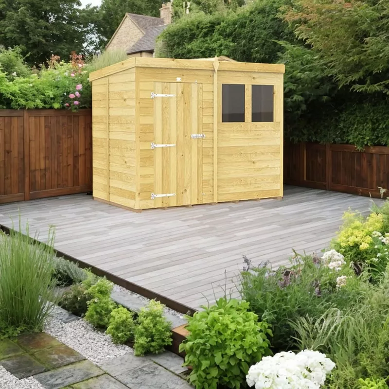 DIY Sheds Pent Shiplap Pressure Treated Shed – 8 x 5ft