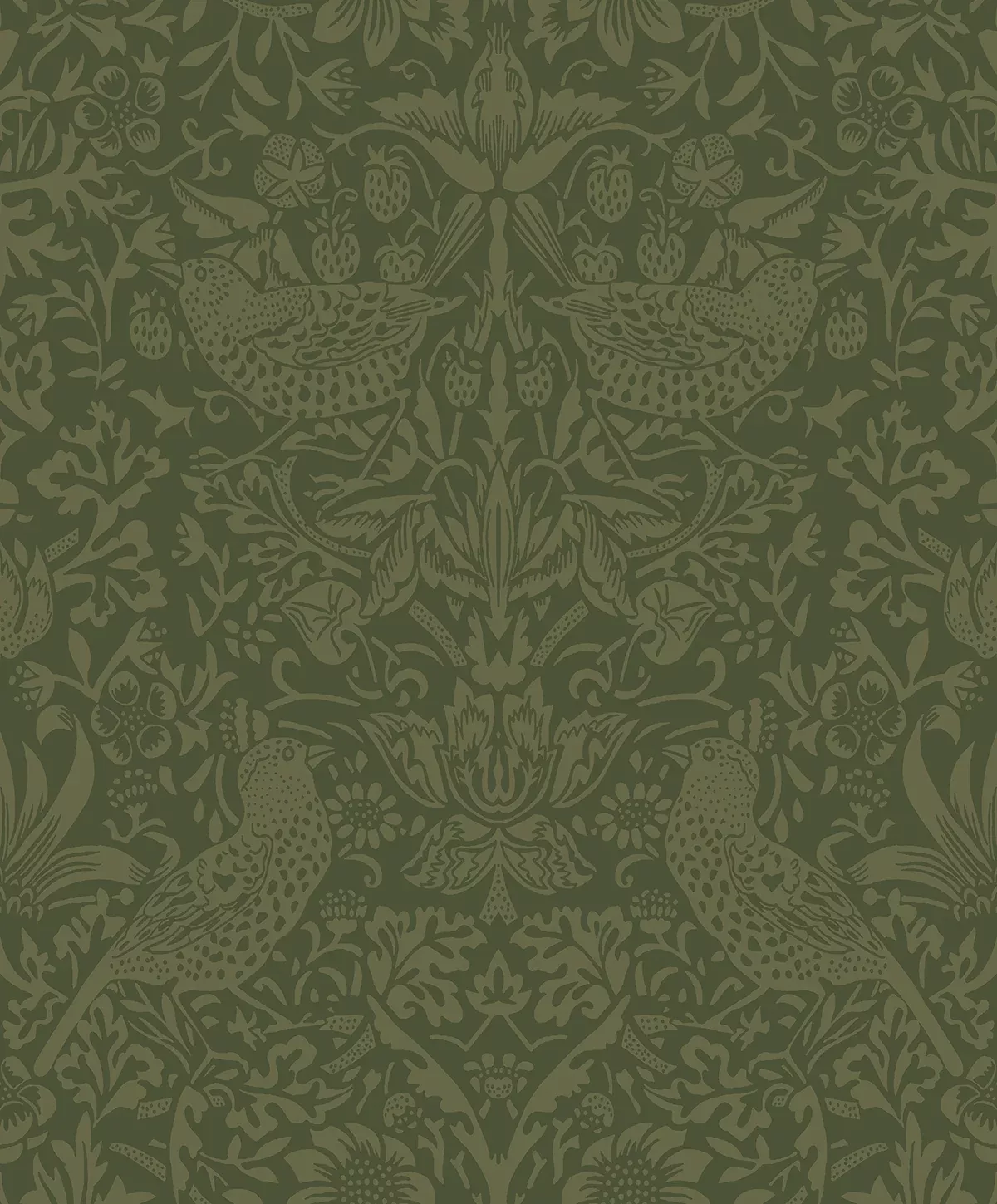 Etten Studios Etten Prepasted Wallcoverings Tonal Bird Garden Prepasted Botanical Vintage Beige - EP10407