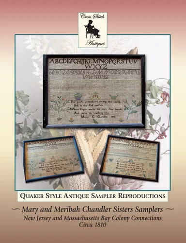 (PINK) MARY AND MERIBAH CHANDLER SISTERS SAMPLERS by Cross Stitch Antiques