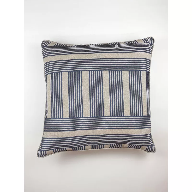 ‘Roman Holiday Grid’ Throw Pillow by Barbie – Navy